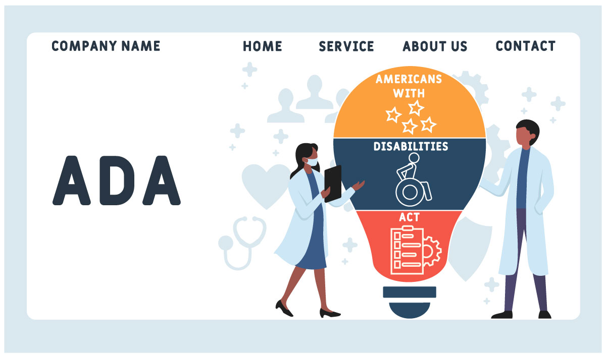 Vector design ADA web design concept for medical